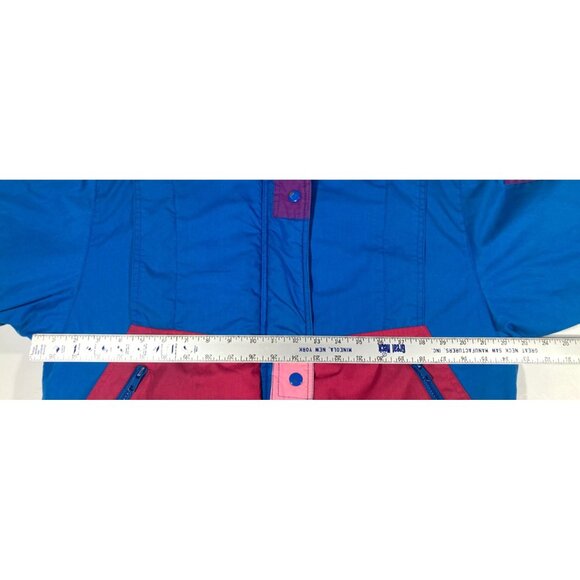 Vintage Op Ocean Pacific Puffer Jacket Medium 80s Blue & Pink Winter Ski Surf - Picture 12 of 12